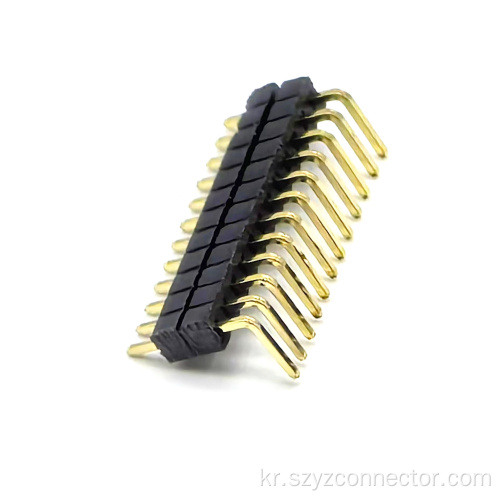 1.0mm 핀 헤더 싱글 행 블랙 12p